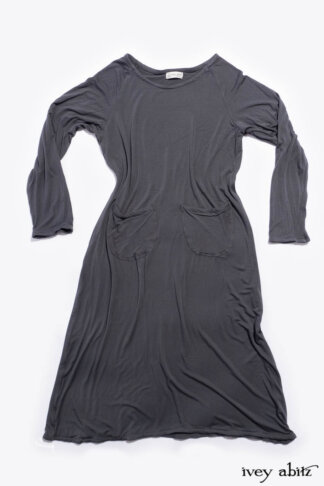 Elliot Dress in Slate Washed Knit - bespoke clothing by Ivey Abitz - as featured in the Collection 1 2022 Look Book
