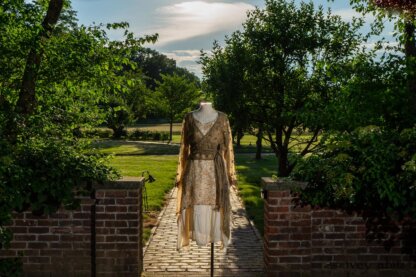 Montmorency Wrap Jacket in Sandy Embroidered Silk Organza; Wrennie Frock in Watercolour Silk Weave; Fairholme Frock in Peony Washed Plaid Silk; Cilla Slip Frock in Peony Soft Ribbed Knit. Ivey Abitz at Boscobel House and Gardens